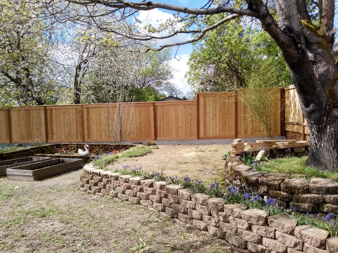 Brand new wood fence