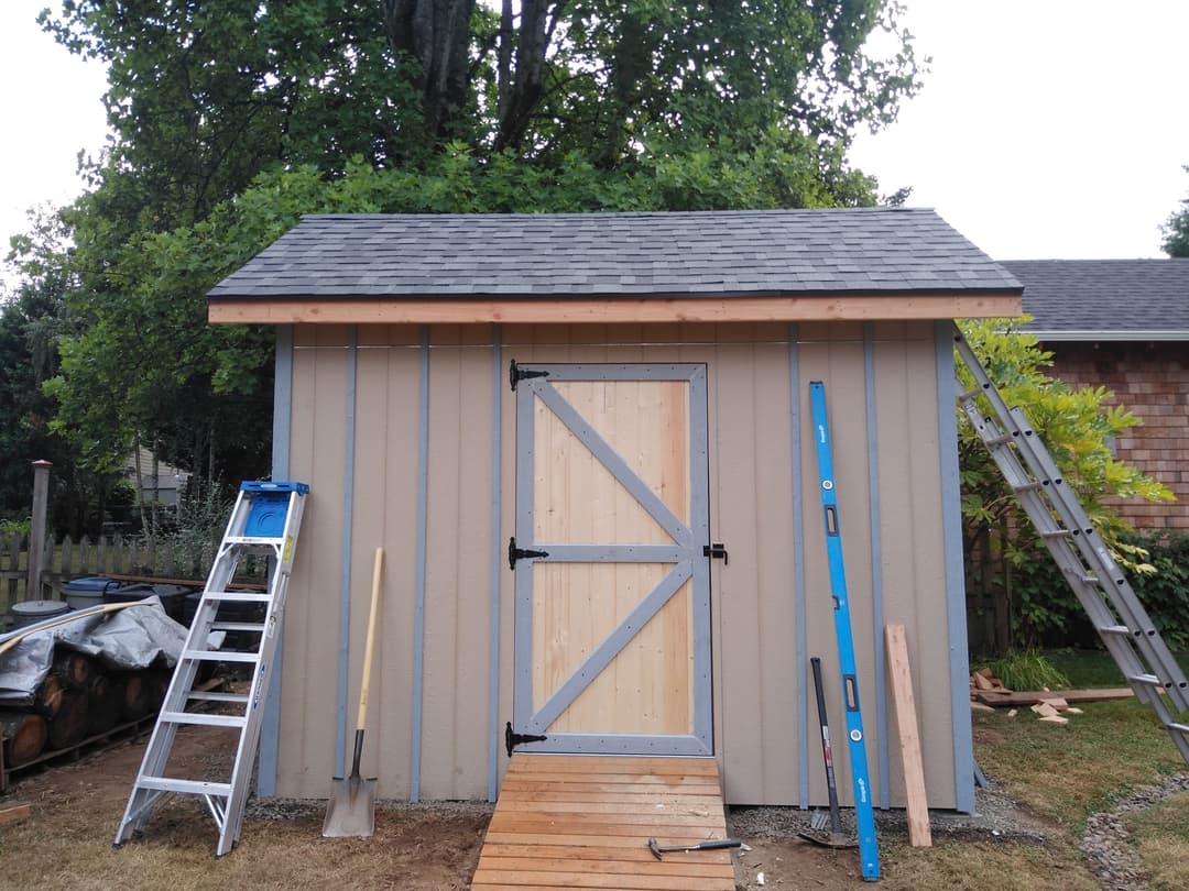 Finished wood shed